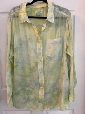Anthropologie Tie Dyed Button UP Plus Size